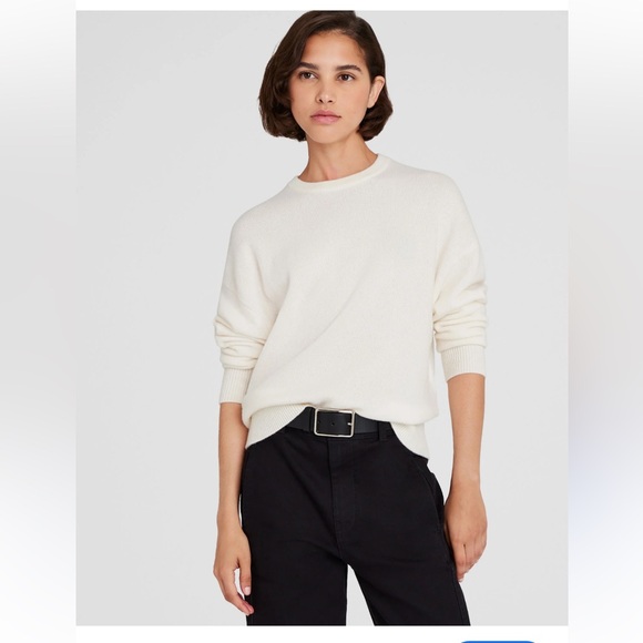 Club Monaco Women's Ivory Crewneck Sweater